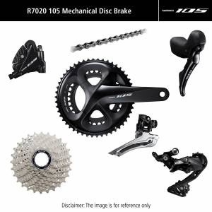 Grupa Shimano 105 R7020 Mechaniczna Hamulce Tarczowe 170 mm, 50x34T Krótki Wózek, 12-25