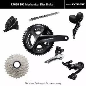 Grupa Shimano 105 R7020 Mechaniczna Hamulce Tarczowe 170 mm, 50x34T Krótki Wózek, 11-30