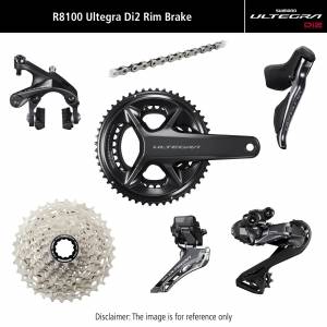 Grupa Shimano Ultegra DI2 R8100 Hamulce Obręczowe 165 mm, 52x36T, 11-30