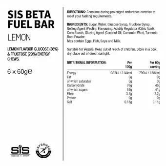 Foto mini 3 - Baton energetyczny SIS Beta Fuel Lemon Energy Chew Bar 60g