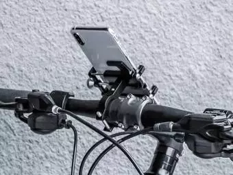 Foto mini 2 - Mocny uchwyt rowerowy do telefonu, aluminiowy czarny na telefon