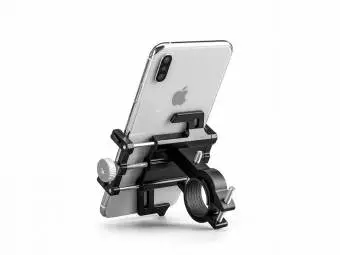 Foto mini 3 - Mocny uchwyt rowerowy do telefonu, aluminiowy czarny na telefon