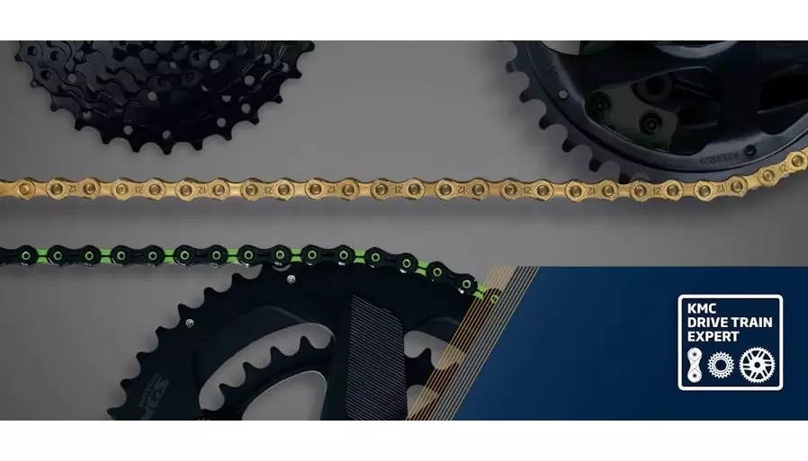 Łańcuch KMC X12 126 ogniw srebrno czarny, spinka, BOX foto 11