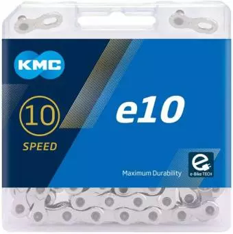 Foto mini 3 - Łańcuch KMC  E10 122 ogniw srebrny, spinka, BOX