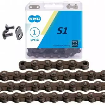 Łańcuch KMC  S1 112 ogniw brązowy, spinka, BOX