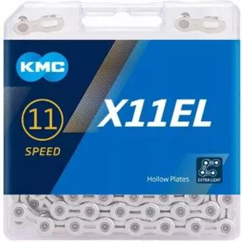 Foto mini 3 - Łańcuch KMC  X11 EL 118 ogniw srebrny, spinka, BOX