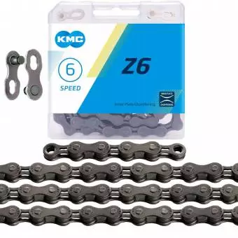Łańcuch KMC Z6 Szary 114 ogniw, spinka, BOX