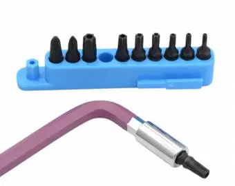 Foto mini 4 - Zestaw 9 kluczy imbusowych, 10 końcówek torx, krzyżak, organizer, stal cr-v