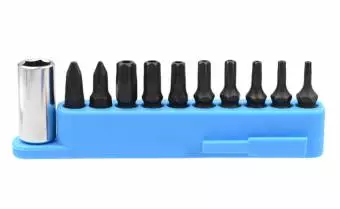 Foto mini 6 - Zestaw 9 kluczy imbusowych, 10 końcówek torx, krzyżak, organizer, stal cr-v