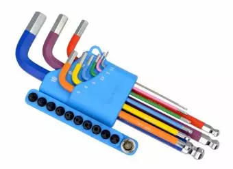 Foto mini 7 - Zestaw 9 kluczy imbusowych, 10 końcówek torx, krzyżak, organizer, stal cr-v