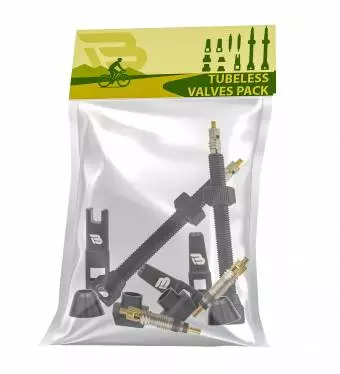 Foto mini 3 - Zestaw wentyli Tubeless iBike valves 44mm 2 szt. plus kluczyk, zaworki, czarne