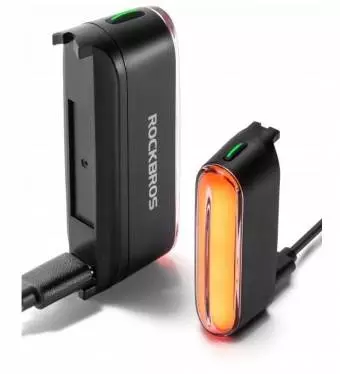 Foto mini 2 - Lampka tylna Rockbros magnetyczna, IPX6, czujnik hamowania, 400mAh, 36h