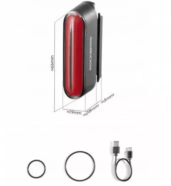 Foto mini 4 - Lampka tylna Rockbros magnetyczna, IPX6, czujnik hamowania, 400mAh, 36h