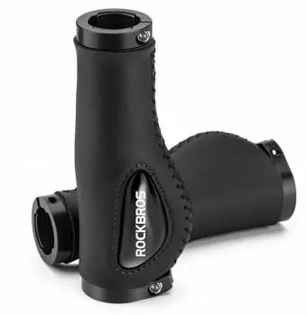 Chwyty Rowerowe Skórzane Rockbros Czarne ergonomiczne