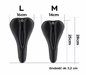 Foto mini 3 - Żelowy pokrowiec na siodełko rowerowe Rockbros LF047-B z silikonu rozmiar L - czarny