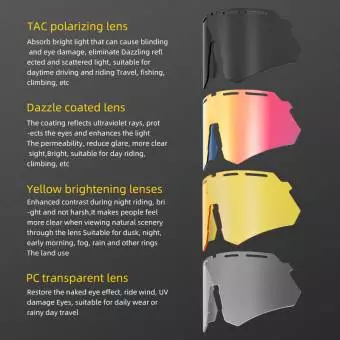 Foto mini 4 - Okulary Rockbros Polaryzacyjne 4 Wymienne Soczewki Wiatroodporne UV400 białe