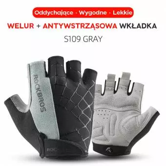 Foto mini 6 - Rękawiczki rowerowe Rockbros rozmiar M  szare
