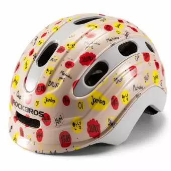 Kask Rowerowy Rockbros dla dzieci z uchwytem na światło zółty 54–58 cm