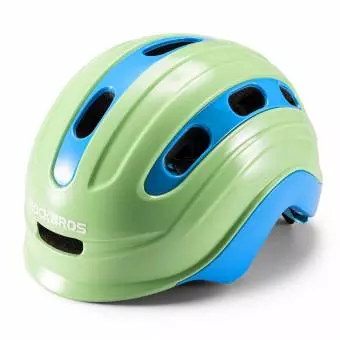 Kask Rowerowy Rockbros dla dzieci z uchwytem na światło zielona limonka 54–58 cm