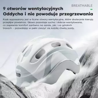 Foto mini 3 - Kask Rowerowy Rockbros dla dzieci z uchwytem na światło zielona limonka 54–58 cm