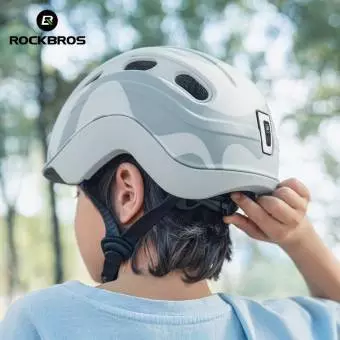 Foto mini 6 - Kask Rowerowy Rockbros dla dzieci z uchwytem na światło biały 54–58 cm