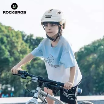 Foto mini 7 - Kask Rowerowy Rockbros dla dzieci z uchwytem na światło biały 54–58 cm