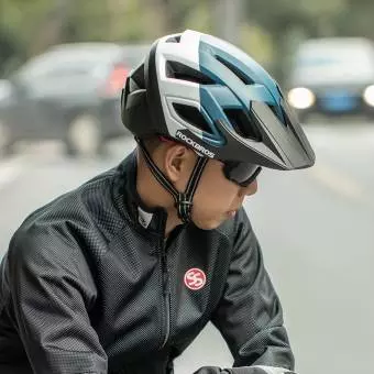 Foto mini 2 - Kask rowerowy Rockbros MTB cross city czarno-nieb-biały 58-62cm