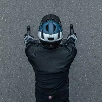 Foto mini 5 - Kask rowerowy Rockbros MTB cross city czarno-nieb-biały 58-62cm