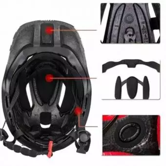 Foto mini 3 - Kask rowerowy Rockbros z odpinaną szczęką dla dzieci rozmiar M fioletowo-różow 54-58cm