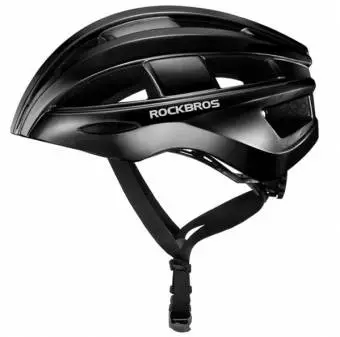Wariant kolorystyczny produktu Kask rowerowy Rockbros z zamontowaną lampką uniwersalny 55-60cm czarny