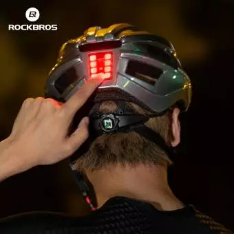 Foto mini 9 - Kask rowerowy Rockbros z zamontowaną lampką uniwersalny 55-60cm szary