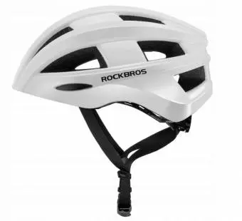 Wariant kolorystyczny produktu Kask rowerowy Rockbros z zamontowaną lampką uniwersalny 55-60cm biały