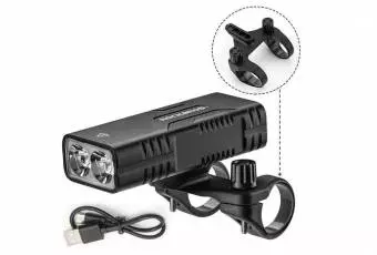 Foto mini 2 - Lampka rowerowa Rockbros z właściwością powerbanka + kabel USB-C