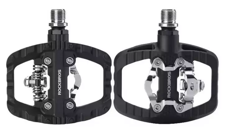 Pedały Rockbros MTB 2w1 zatrzaskowe platformowe 370010001 Czarne foto 11