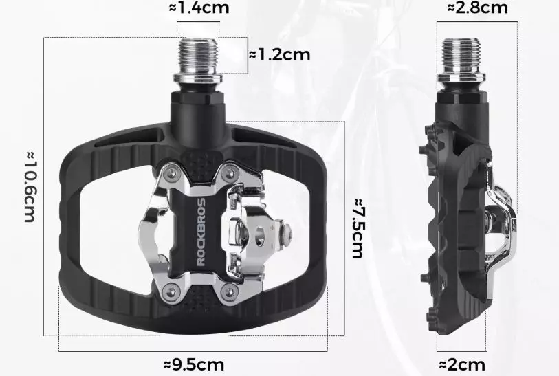 Pedały Rockbros MTB 2w1 zatrzaskowe platformowe 370010001 Czarne foto 12