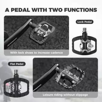 Foto mini 2 - Pedały Rockbros MTB 2w1 zatrzaskowe platformowe 370010001 Czarne