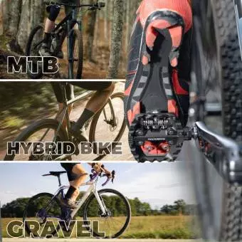 Foto mini 7 - Pedały Rockbros MTB 2w1 zatrzaskowe platformowe 370010001 Czarne