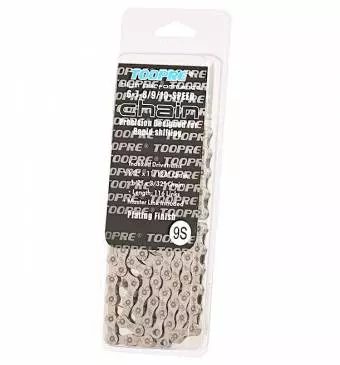 Łańcuch rowerowy 9-rzędowy Toopre Z90 + spinka, srebrny