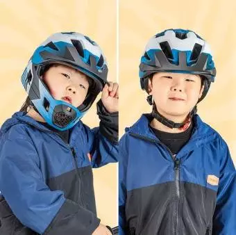 Foto mini 7 - Kask rowerowy Rockbros dziecięcy z odpinaną szczęką rozmiar S (48-52 cm) TS-61 niebieski