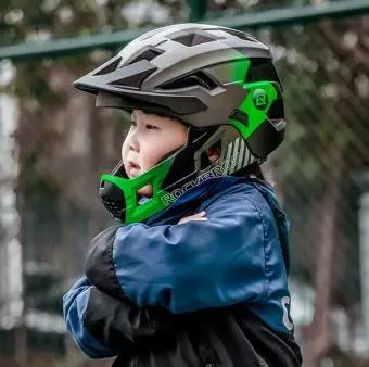Foto mini 2 - Kask rowerowy Rockbros dziecięcy z odpinaną szczęką rozmiar M (54-57 cm) TS-61 zielony