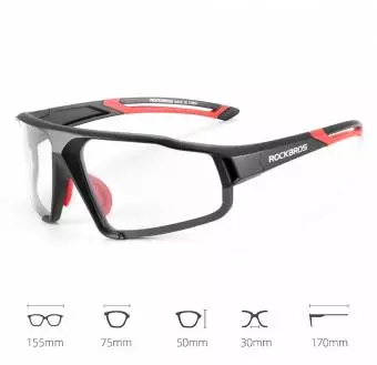 Foto mini 2 - Okulary rowerowe Rockbros SP216BK fotochromowe UV400 czarno-czerwone