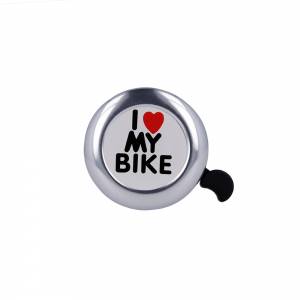 Dzwonek do roweru Forever Outdoor - I love my bike srebrny - 5,5 cm