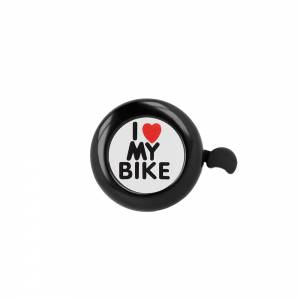 Dzwonek do roweru Forever Outdoor - I love my bike - czarny - 5,5 cm