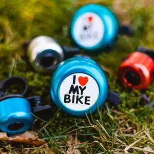 Foto mini 4 - Dzwonek do roweru Forever Outdoor - I love my bike - czarny - 5,5 cm