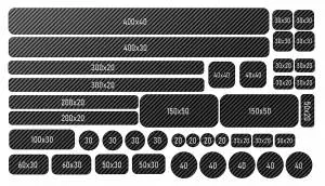 Foto mini 1 - Naklejki ochronne folia na rower zestaw 40 szt carbon
