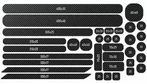 Naklejki ochronne folia na rower zestaw 35 szt carbon