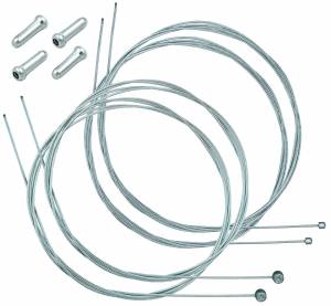 Zestaw linek nierdzewnych z końcówkami na cały rower MTB - 2x hamulce + 2x przerzutki