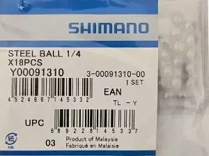 Kulki do piast Shimano 1/4 cala 18 szt.