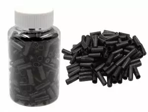 Końcówki pancerza przerzutki, 4mm plastikowe, 200 sztuk, buteleczka